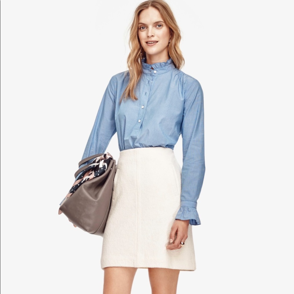 Ann Taylor Side Pocket Wool Blend Skirt Small